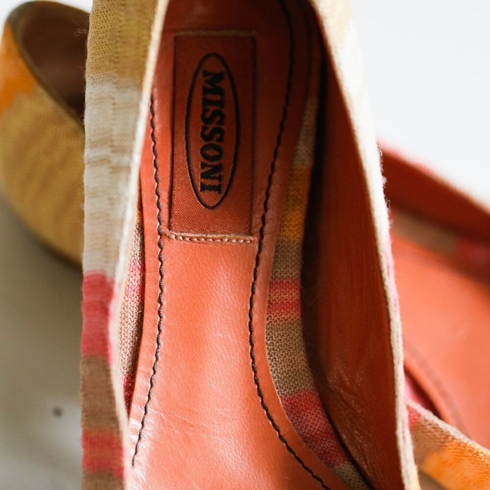 Missoni Round Toe Colorful Geometric Print  Flats - Picture 12 of 14